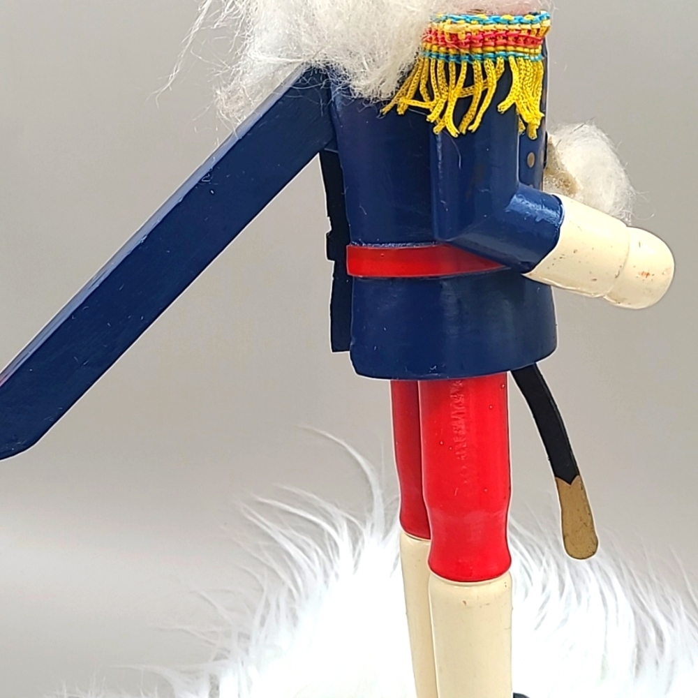 Vintage Classic Nutcracker Soldier Figurine - Red, Blue, and Gold - Picture 8 of 8